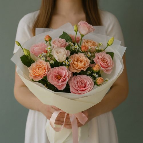 Букет «Персиковая нежность»