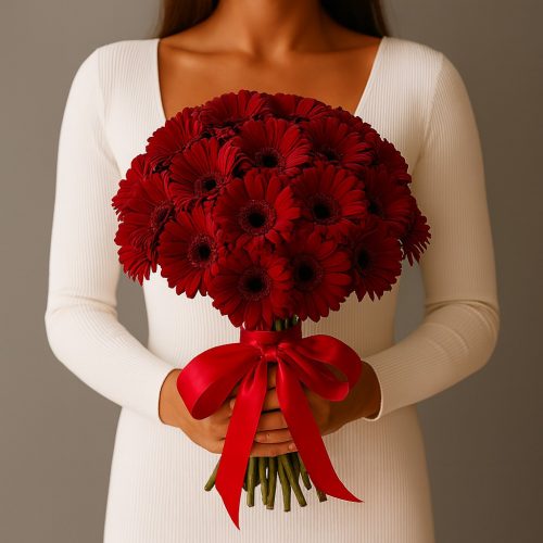 Букет гербер «Алый соблазн»